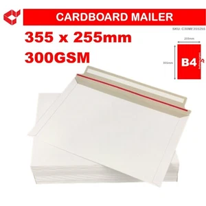 50 x B4 Cardboard Envelope 300GSM Tough Bag semi-rigid Mailer peel & seal - Picture 1 of 1