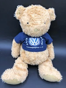 Teddy Bear Floppy Beanie 13” Plush Soft Toy With Volkswagen Top Preloved BS203 - Picture 1 of 7