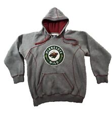 Vintage Minnesota Wild Hoodie Sweatshirt NHL Hockey Gray Size Small