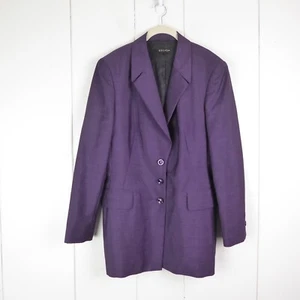 Escada Tuta Giacca Cappotto Sportivo Donna TG 44 Ermenegildo Zegna Lana 3 Bottoni Viola - Foto 1 di 9