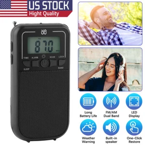 Portable Mini Pocket Travel AM FM SW Radio Battery Powered Built-in Speaker LED - Picture 1 of 15