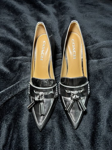 Coach 'Spencer' décolleté da donna in metallo di fucile metallizzato con nappa taglia 8 5 B