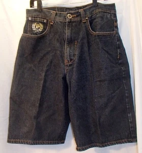 Phat Farm Mens Denim Baggy Embroidered Jean Shorts Size 36 - Picture 1 of 3