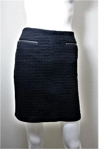 LAUNDRY BY SHELLI SEGAL QUILTED ZIP POCKETS MINI SKIRT BLACK NEW NWT 6 - Picture 1 of 6