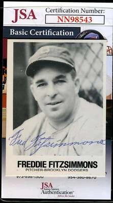 Freddie Fitzsimmons JSA Coa Autograph 1979 Galasso Glossy Greats Hand Signed - Image 1 of 2