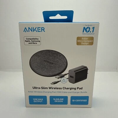 Anker 10W Wireless Chargung Pad With Wall Charger - Brand New - Image 1 of 2