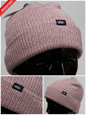 VANS Recorta Puño Rojo Punto Acanalado Gorro Logo En Delantero Unisex Unitalla - Imagen 1 de 4