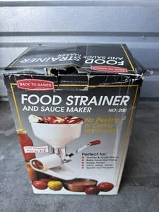 VIntage NOS Back To Basics Food Strainer & Sauce Maker w/Booklet #220 - Picture 1 of 10