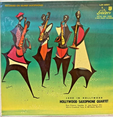 jazz HOLLYWOOD SAXOPHONE QUARTET "Jazz In Hollywood" lp (great 50's jacket) Foto 1 de 4