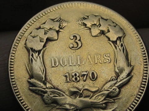 1870 $3 Gold Indian Princess Three Dollar Coin- Extremely Rare! 3500 Mintage Cover