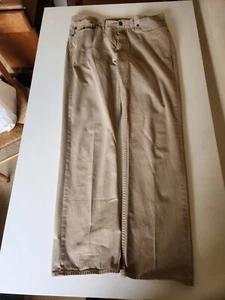 Polo Ralph Lauren Khaki Off White Mens Jeans Denim 35x32 Straight 5 Pocket Fifth - Picture 1 of 11