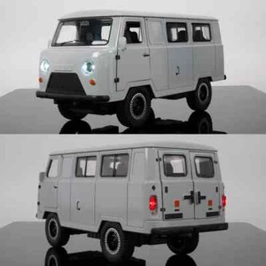 1:18 Russian UAZ TRAVELER 452 VAN Diecast Model Toy Sound Light Kids Xmas Gift - Picture 1 of 26