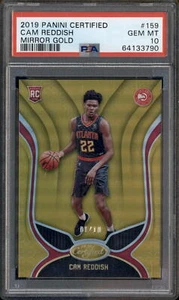2019 Panini Certified Mirror Gold #159 Cam Reddish RC Rookie /10 PSA 10 - Picture 1 of 2