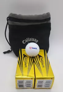 Callaway Golf Acc. Bag Cinch Pouch Embroidered Black & 2 Sleeves Warbird Balls - Picture 1 of 5