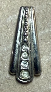Vintage Miniature Silver Tone White Stone Pendant Charm - Picture 1 of 3