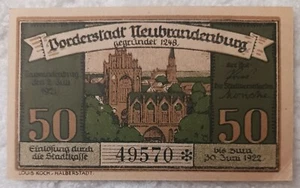 GERMANY - 1922 - 50 Pf. - 49570 - NOTGELD UNCIRCULATED - Picture 1 of 2