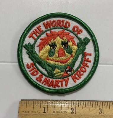 Insignia parche bordado redondo recuerdo vintage de The World of Sid & Marty Krofft Foto 1 de 3