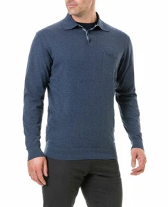 NWT $148 Rodd & Gunn Polo shirt Men Small Ayr Reserve L/S Cotton Deep Ocean Blue - Picture 1 of 5