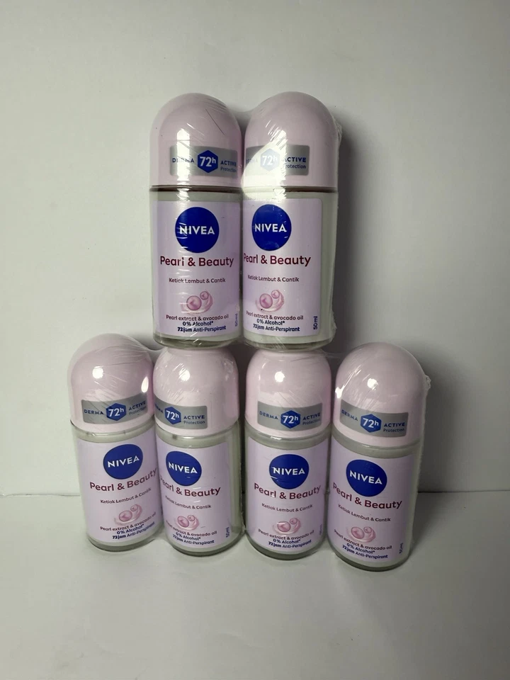 Nivea Pearl & beauty & Avocado oil Roll-on 50 ml each (5 Pack)