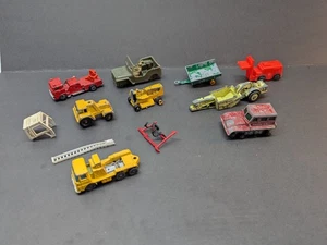 LOT OF 12 Vintage Diecast Trucks Cars Jeep Farm Automobile Construction Vehicle - Picture 1 of 4