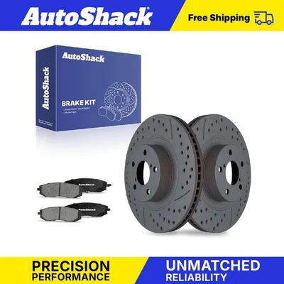 Front Drilled Slotted Brake Rotors Ceramic Pads for Subaru Outback 2.5L - Image 1 of 4