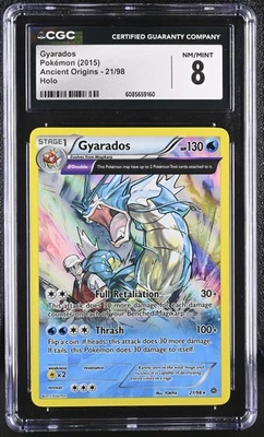 CGC 8 Gyarados 2015 Ancient Origins 21/98 Holo Pokemon Card - Image 1 of 2