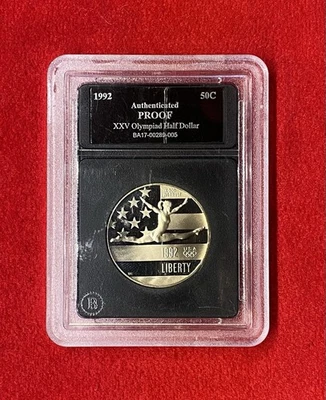 1992-S ***XXXV OLYMPIAD*** {{AUTHENTICATED - PROOF}} COMMEMORATIVE HALF DOLLAR! - Image 1 of 4