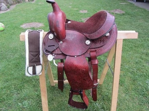 NEU Westernsattel aus Leder 10 inch für kleine  Kinder braun - Bild 1 von 3