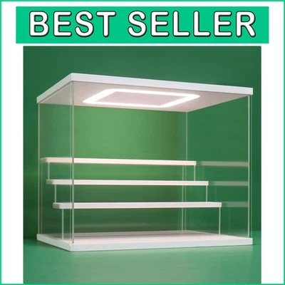 Dustproof 4-Tier Acrylic Display Stand with LED Lights - 12.4x9.6x10.4 in Size - Image 1 of 4