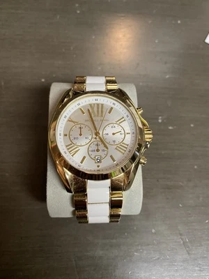 Reloj para mujer Michael Kors MK5743 Bradshaw cronógrafo esfera blanca dos tonos Foto 1 de 4