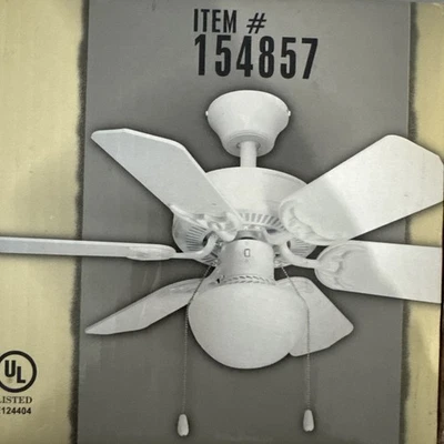 💥New Harbor Breeze Typhoon Classic White Ceiling Fan 30” 6 Blade Reversible - Image 1 of 4