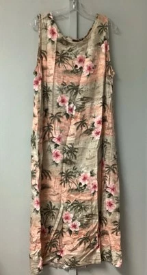 ERIKA платье без рукавов плюс размер 1 X коралл гавайский цветочный разноцветный женщин - Изображение 1 из 4