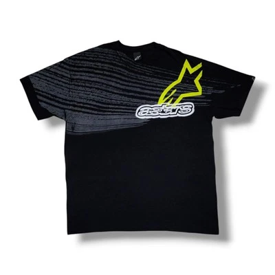 Vintage Alpinestars 90s Motocross Short Sleeve Y2K Black T-Shirt Men's 2XL - Image 1 of 4