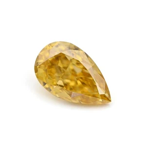 0.31 Ct. Natural Fancy Vivid Orangy Yellow Loose Diamond Pear VS2 GIA Certified - Picture 1 of 7