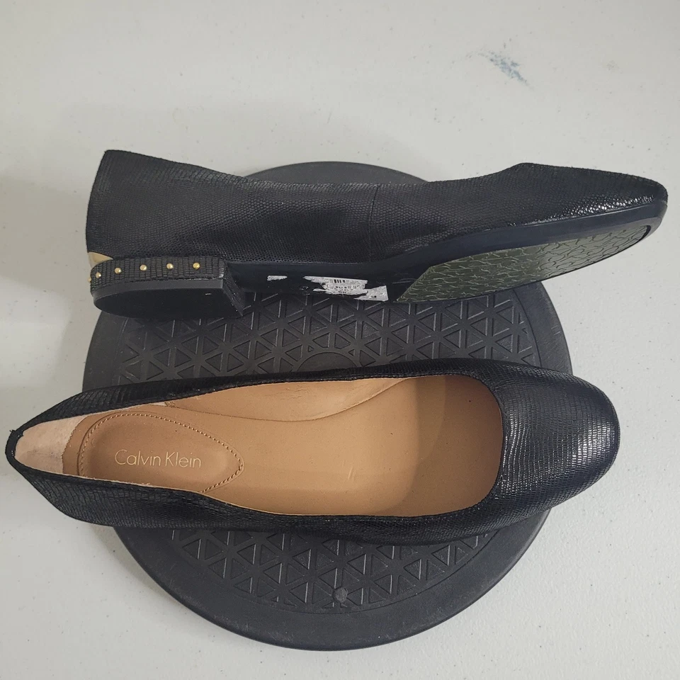 Calvin Klein Talla 9 Zapatos Planos Slip On Punta Redonda Tacón Bajo Grietas Foto 1 de 4