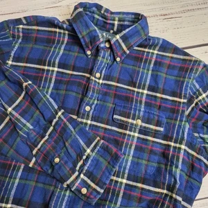 Camisa de franela Ralph Lauren para hombre grande a cuadros ajuste personalizado manga larga abotonada - Imagen 1 de 9