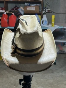 Vintage Stetson Roadrunner Bryancote Cowboyhut Größe 7 3/8 Hutband/Federn/String - Bild 1 von 17