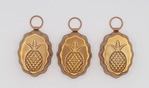 Lot of 3 Metal Candy Tart Molds Pineapple Design 2.25" x 1.75" x 1" Tall - Picture 1 of 7
