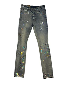 Ksubi Chitch Aurora Dynamite Slim Jeans Holographic Foil Denim Brandneu Größe 28 - Bild 1 von 4