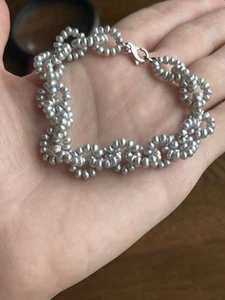 Honora Cultured Gray Small Pearl Braided Bracelet 7” Long - Picture 1 of 7