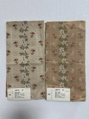 Lee Jofa Astrid Weave Floral Fabric Sample Remnant Cotton/Rayon Square Lot of 2 - Image 1 of 4