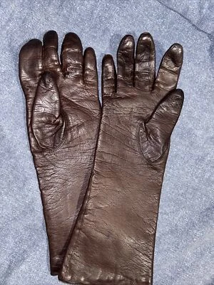 Vintage Estate Women's Italy Soft Leather Lined Gloves G35 Size 6 1/2 - Image 1 of 4