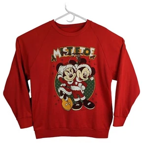 Vtg Disney Christmas Mickey Minnie Mistletoe Magic Hollydaze Sweater Men's Sz L - Picture 1 of 11
