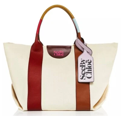 Bolso de Mano See by Chloé Chloe Laetizia Extra Grande - Henna Quemada (Marrón/Crema) Foto 1 de 4