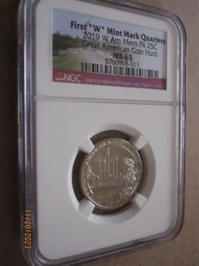 2019 W FIRST "W" MINT MARK N. MARIANA ISLANDS AMERICAN MEMORIAL QUARTER NGC MS65 - Picture 1 of 6
