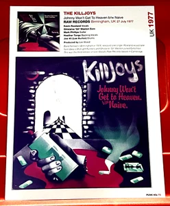 The Killjoys Johnny Won't Get To Heaven Record Cover Art PICTURE/PRINT 10.5"x 8" - Imagen 1 de 4