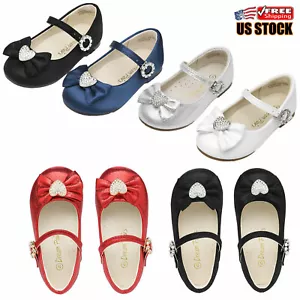 Kids Girls Toddlers Casual Mary Jane Flats Shoes Princess Dress Party Shoes US - Picture 1 of 33