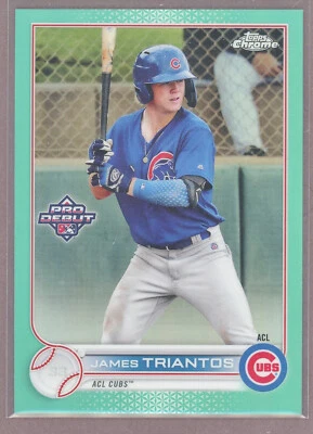 2022 Topps Pro Debut Chrome Aqua Refractor #1 James Triantos (Cubs)/75 - Image 1 of 2