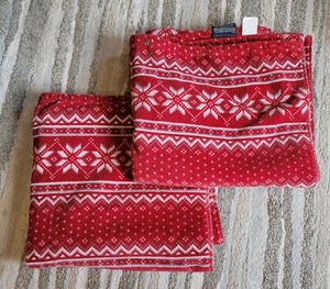 Nautica Home Snow Fair Isle Red Bath Towels Winter Holiday Cabin Snowflake Lodge - Picture 1 of 15