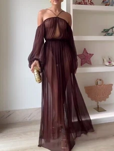 ZARA: Vestido largo fluido: 1758/532 | *Compradores del Reino Unido_Sin comisiones de importación* | - Imagen 1 de 4